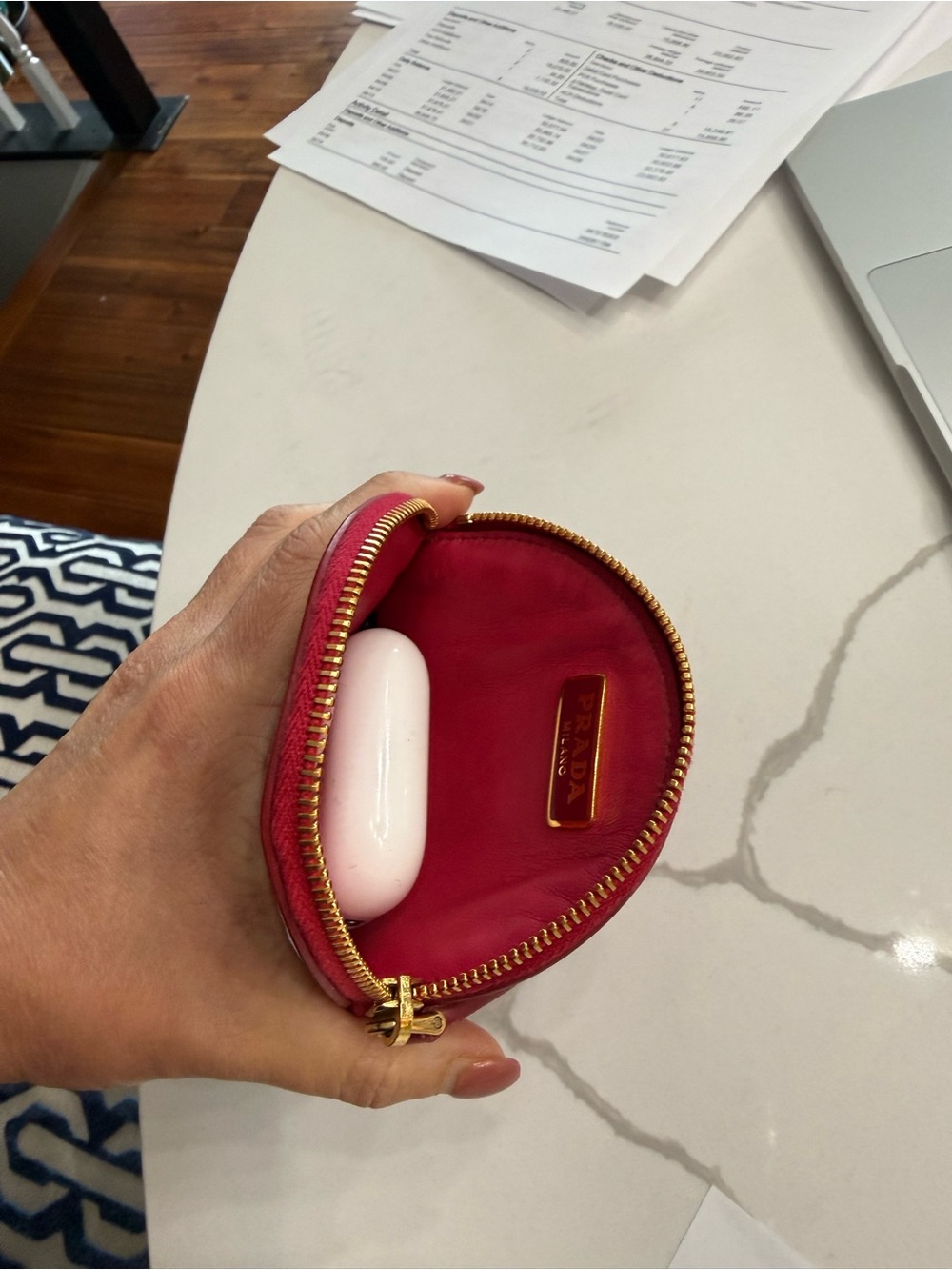 Prada Saffiano Leather Pink Wristlet - Picture 10 of 11